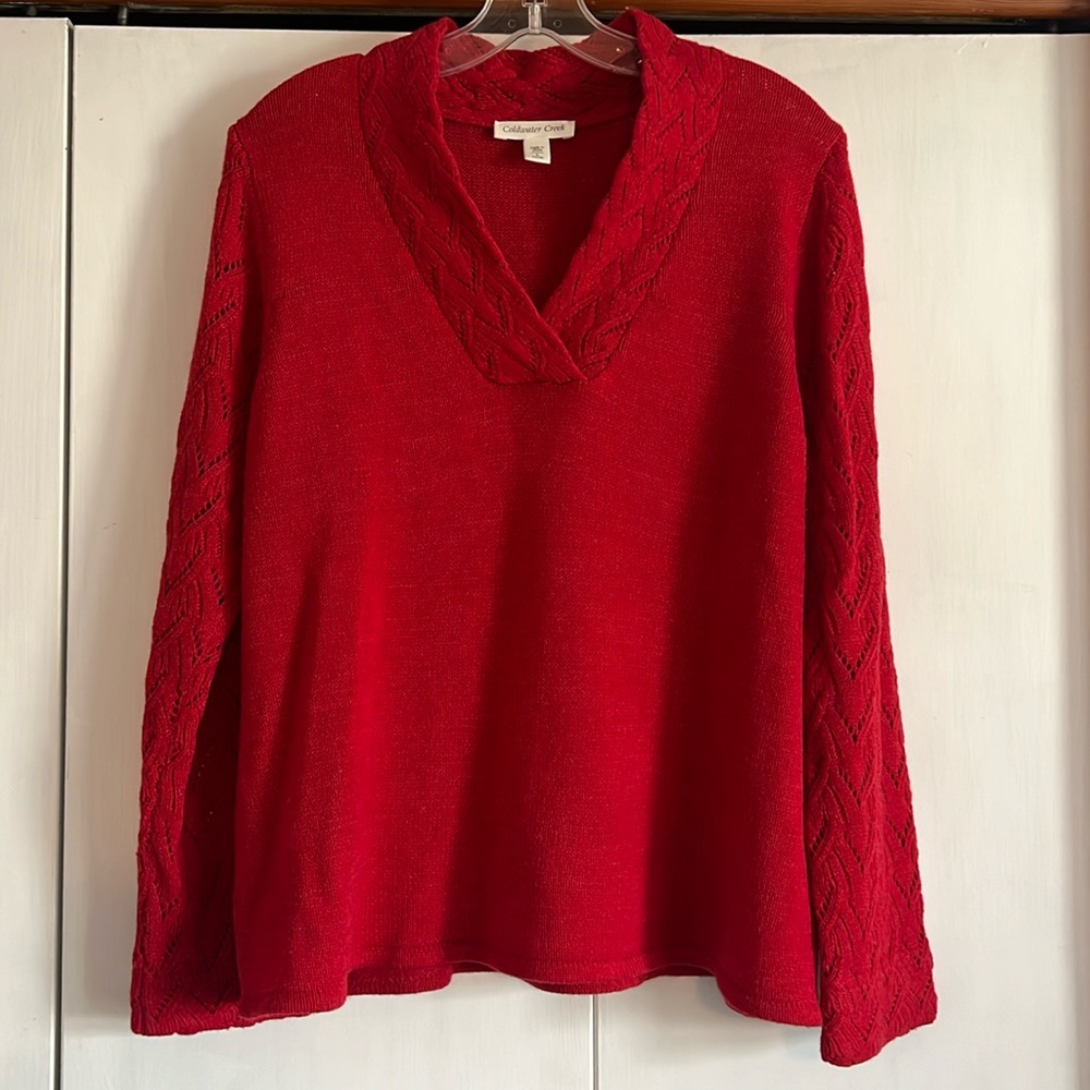 Women’s Coldwater Creek braided accent sweater size Large